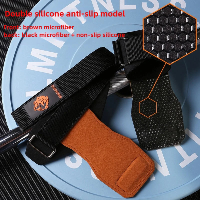 Silicone Non-Slip Gym Palm Protector Lifting Strap for Deadlifts Rowing Pull-Up Various Cowhide Leather PVC Various Combinations