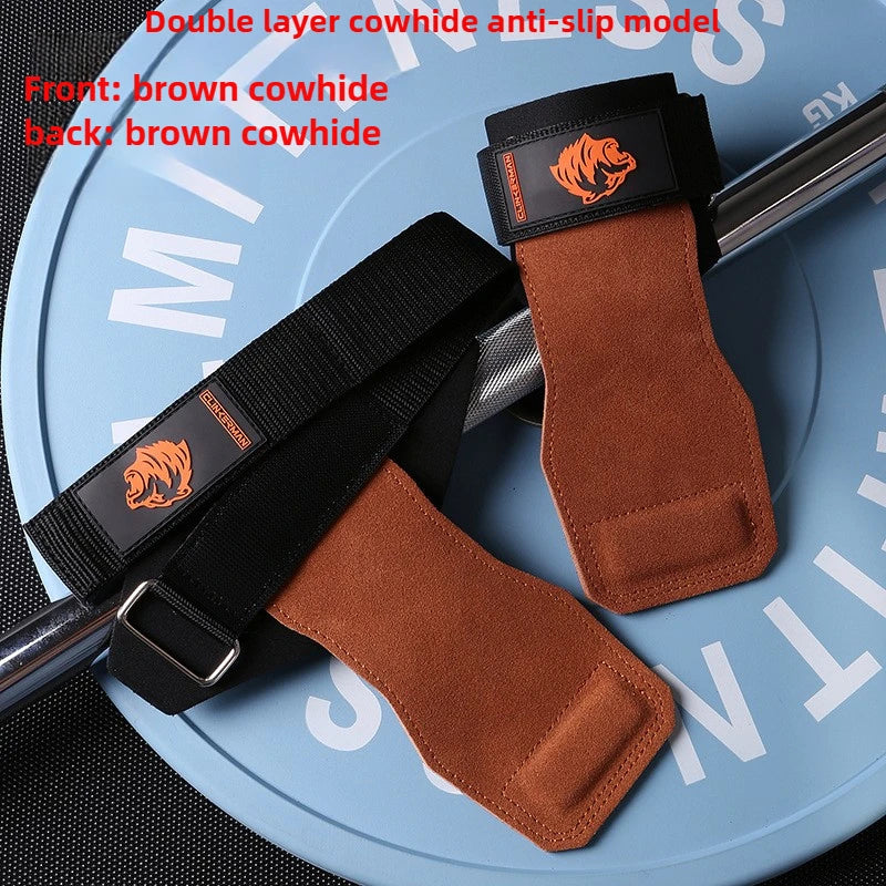Silicone Non-Slip Gym Palm Protector Lifting Strap for Deadlifts Rowing Pull-Up Various Cowhide Leather PVC Various Combinations