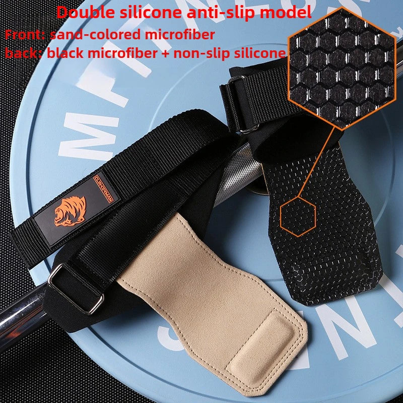 Silicone Non-Slip Gym Palm Protector Lifting Strap for Deadlifts Rowing Pull-Up Various Cowhide Leather PVC Various Combinations