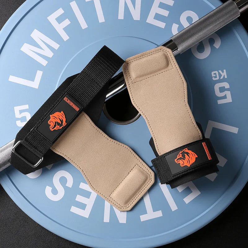 Silicone Non-Slip Gym Palm Protector Lifting Strap for Deadlifts Rowing Pull-Up Various Cowhide Leather PVC Various Combinations