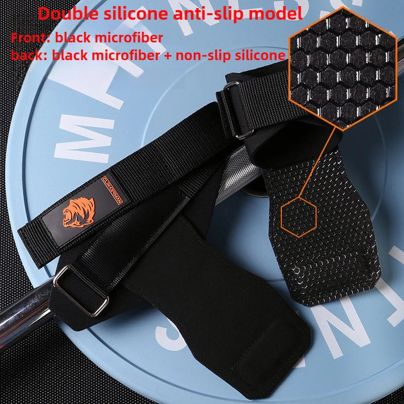 Silicone Non-Slip Gym Palm Protector Lifting Strap for Deadlifts Rowing Pull-Up Various Cowhide Leather PVC Various Combinations
